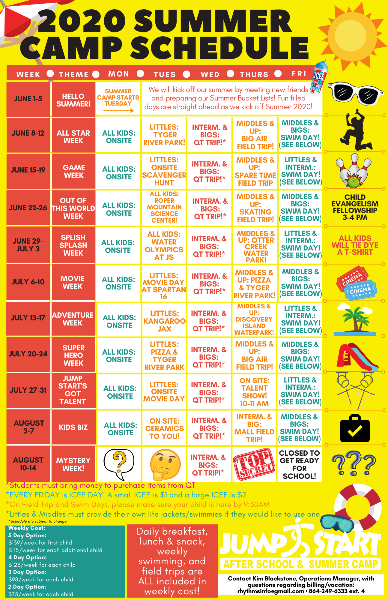 JS Summer Camp Calendar JS Summer Camp Calendar